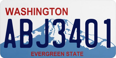 WA license plate ABJ3401