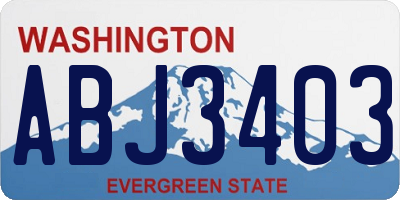 WA license plate ABJ3403