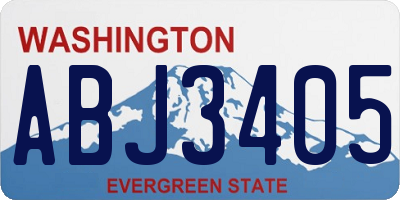 WA license plate ABJ3405