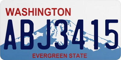 WA license plate ABJ3415