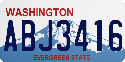 WA license plate ABJ3416