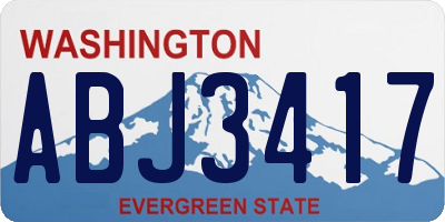 WA license plate ABJ3417