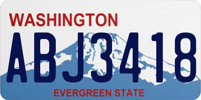 WA license plate ABJ3418