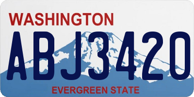 WA license plate ABJ3420
