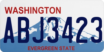 WA license plate ABJ3423