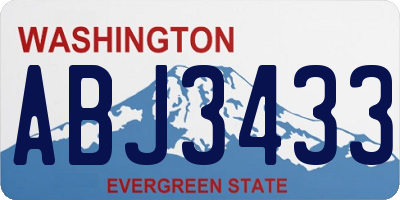 WA license plate ABJ3433