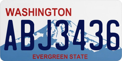 WA license plate ABJ3436
