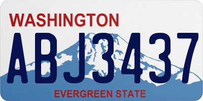 WA license plate ABJ3437
