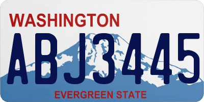 WA license plate ABJ3445