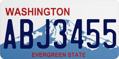 WA license plate ABJ3455