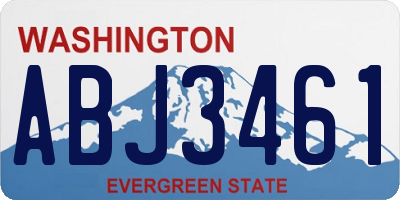 WA license plate ABJ3461