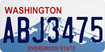 WA license plate ABJ3475