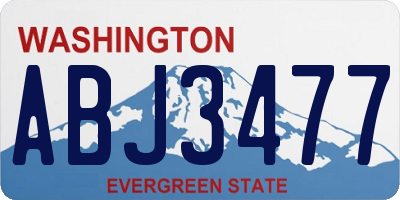 WA license plate ABJ3477