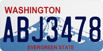 WA license plate ABJ3478