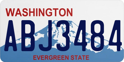 WA license plate ABJ3484