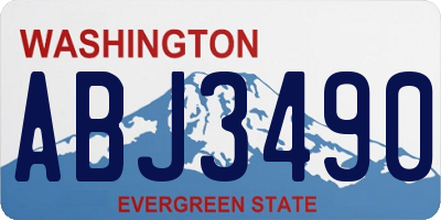 WA license plate ABJ3490