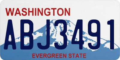 WA license plate ABJ3491