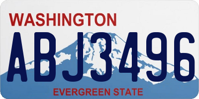 WA license plate ABJ3496