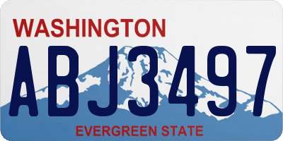 WA license plate ABJ3497