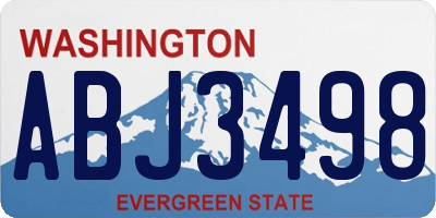WA license plate ABJ3498