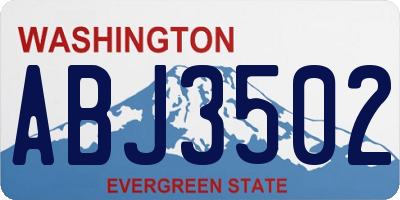 WA license plate ABJ3502