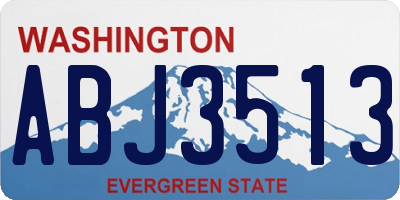 WA license plate ABJ3513