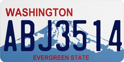 WA license plate ABJ3514