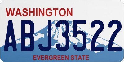 WA license plate ABJ3522