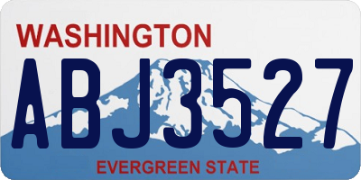 WA license plate ABJ3527