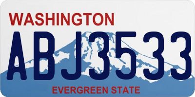 WA license plate ABJ3533