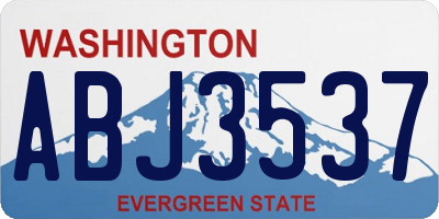 WA license plate ABJ3537
