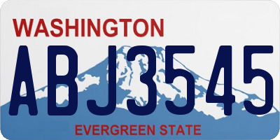 WA license plate ABJ3545