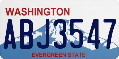 WA license plate ABJ3547