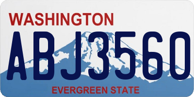 WA license plate ABJ3560