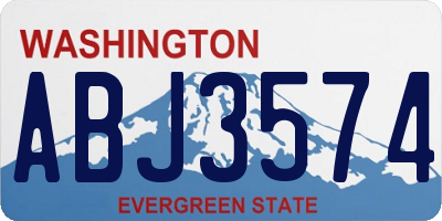 WA license plate ABJ3574