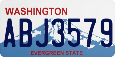 WA license plate ABJ3579
