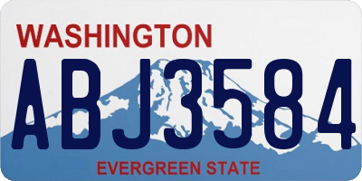 WA license plate ABJ3584