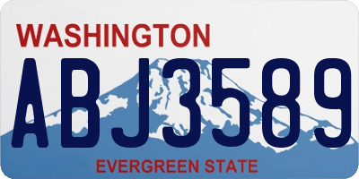 WA license plate ABJ3589