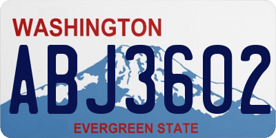 WA license plate ABJ3602