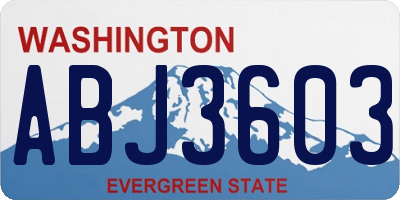 WA license plate ABJ3603