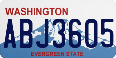 WA license plate ABJ3605