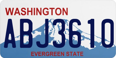 WA license plate ABJ3610