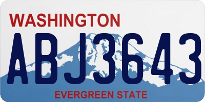 WA license plate ABJ3643