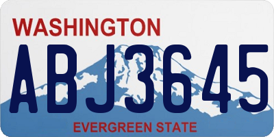 WA license plate ABJ3645
