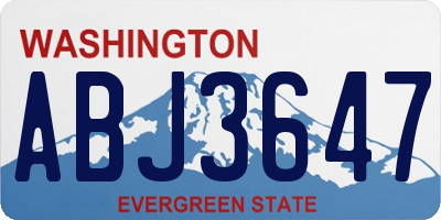 WA license plate ABJ3647