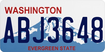 WA license plate ABJ3648