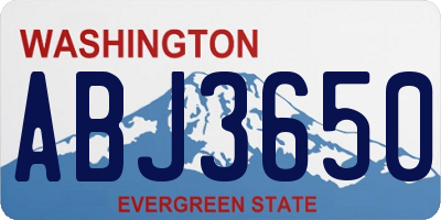 WA license plate ABJ3650