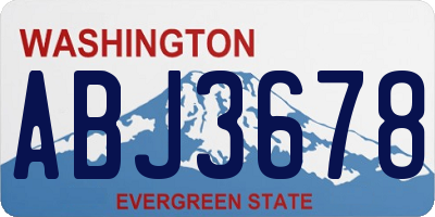 WA license plate ABJ3678