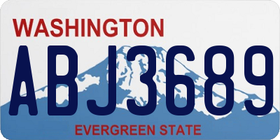 WA license plate ABJ3689