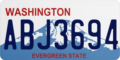 WA license plate ABJ3694